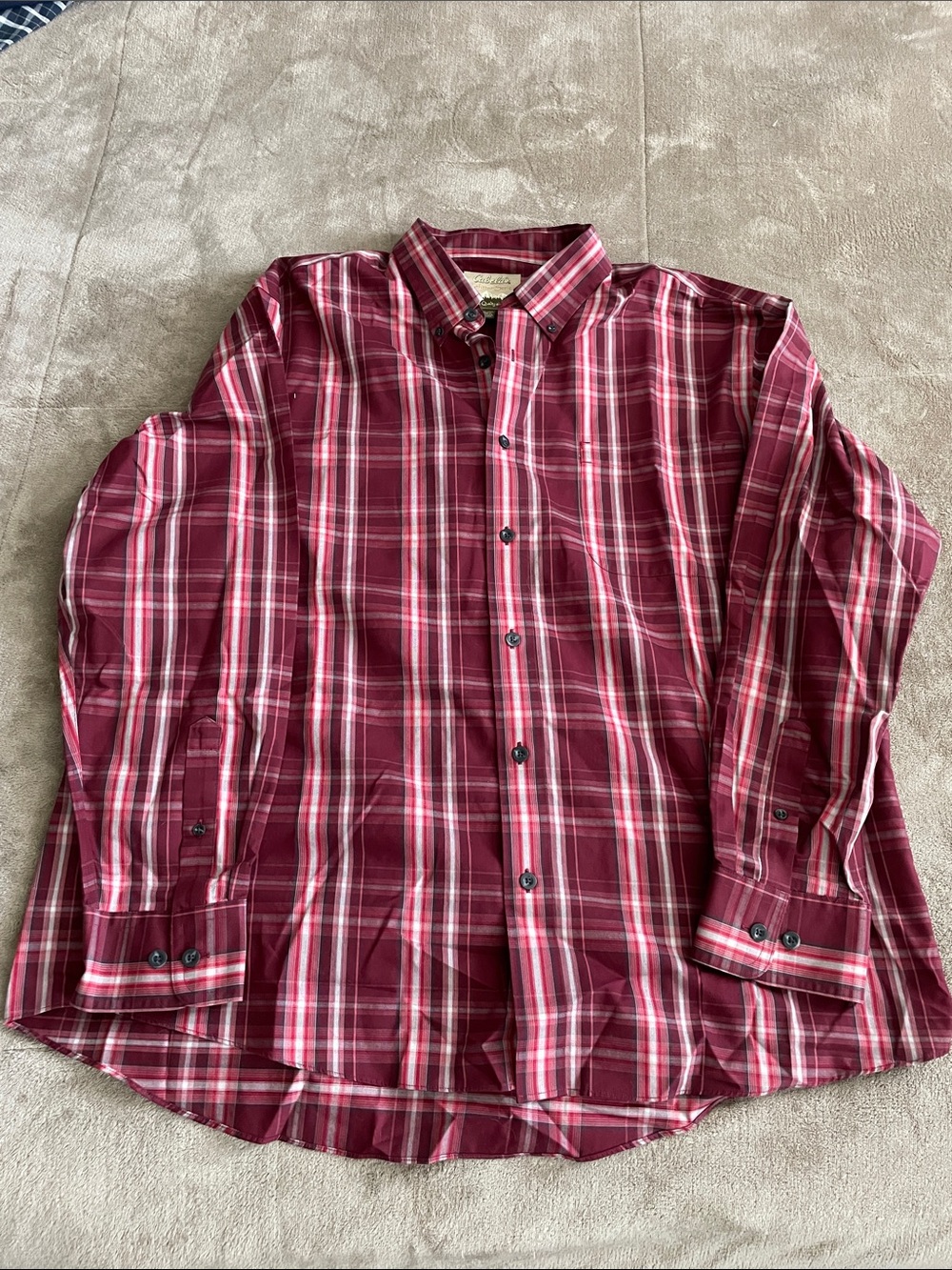 Cabela's Burgundy Plaid Button-Down Shirt